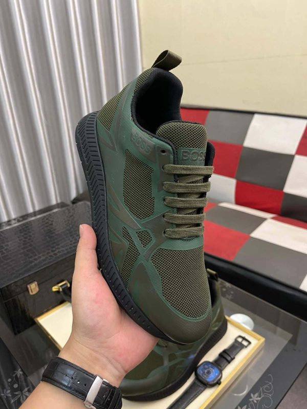 BOSS TTNM EVO Green Hybrid Trainers with Fishbone Sole