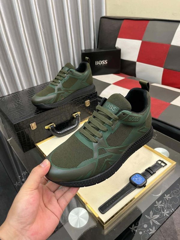 BOSS TTNM EVO Green Hybrid Trainers with Fishbone Sole