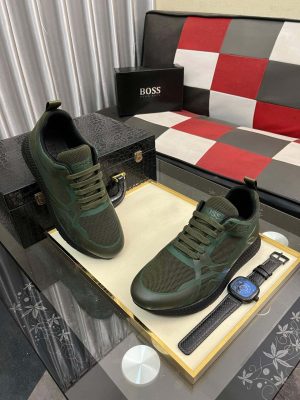 BOSS TTNM EVO Green Hybrid Trainers with Fishbone Sole