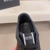 BOSS Mixed Materials Black Trainer with Jacquard Pattern