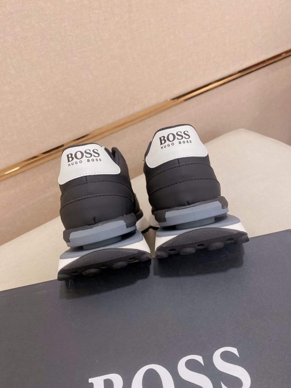 BOSS Mixed Materials Black Trainer with Jacquard Pattern