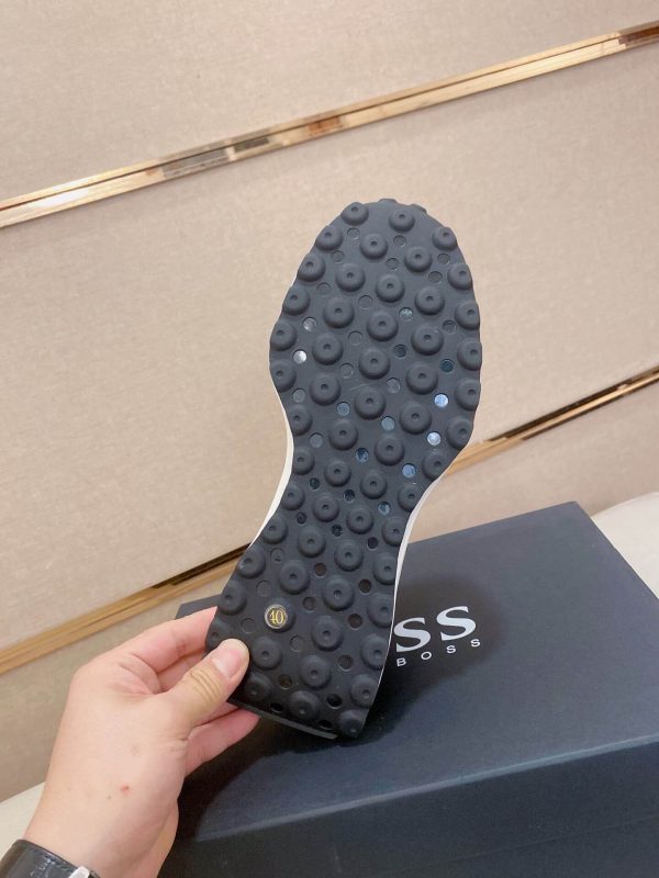 BOSS Mixed Materials Black Trainer with Jacquard Pattern