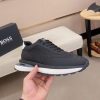 BOSS Mixed Materials Black Trainer with Jacquard Pattern