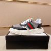 Black & Grey Gucci Leather Web GG Chunky Sneakers