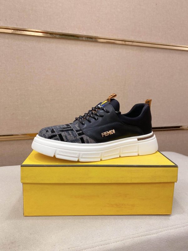Black Fendi FF Monogram Flow Sneakers