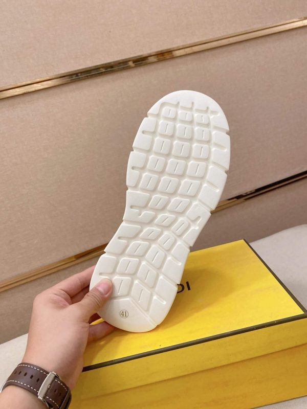 Brown & White Fendi Force FF Monogram canvas Sneakers