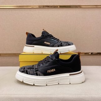 Black Fendi FF Monogram Flow Sneakers
