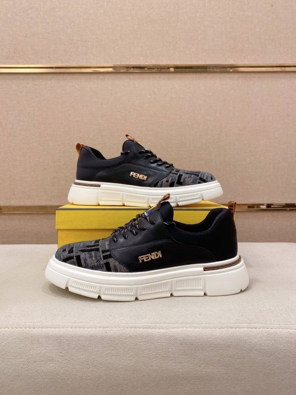 Black Fendi FF Monogram Flow Sneakers