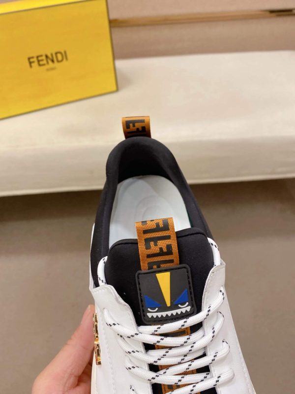 Brown & White Fendi Force FF Monogram canvas Sneakers