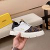 Brown & White Fendi Force FF Monogram canvas Sneakers
