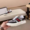 Black & Grey Gucci Leather Web GG Chunky Sneakers