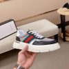 Black & Grey Gucci Leather Web GG Chunky Sneakers
