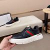 Black Gucci Mesh & Leather Web Chunky Sneakers