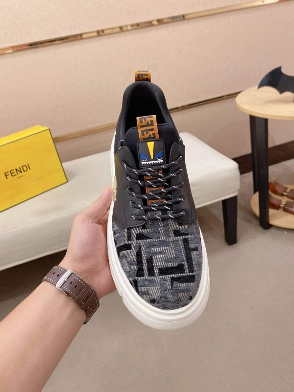 Black Fendi FF Monogram Flow Sneakers