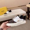Brown & White Fendi Force FF Monogram canvas Sneakers