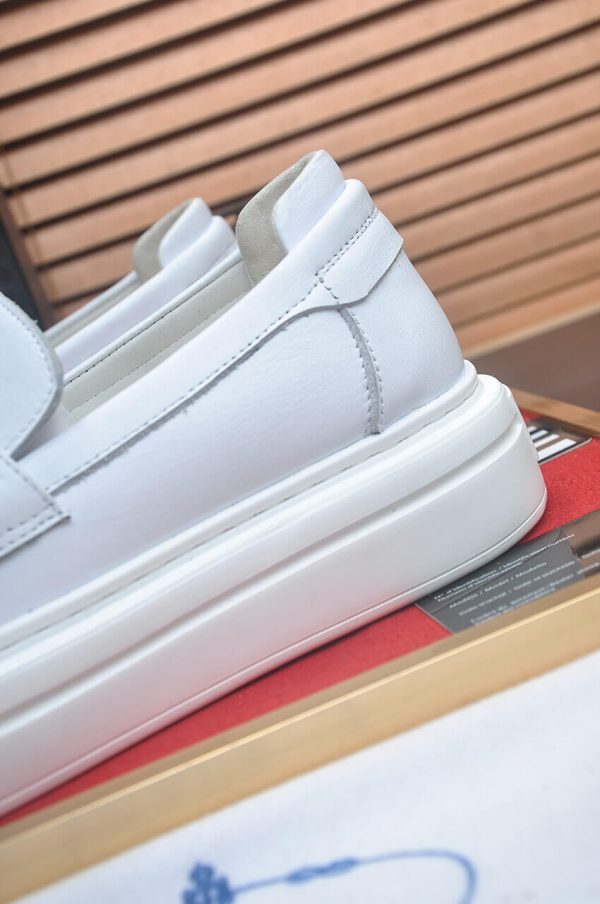 Prada Ivory Leather Platform Loafers