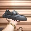 Prada Black Leather Platform Loafers