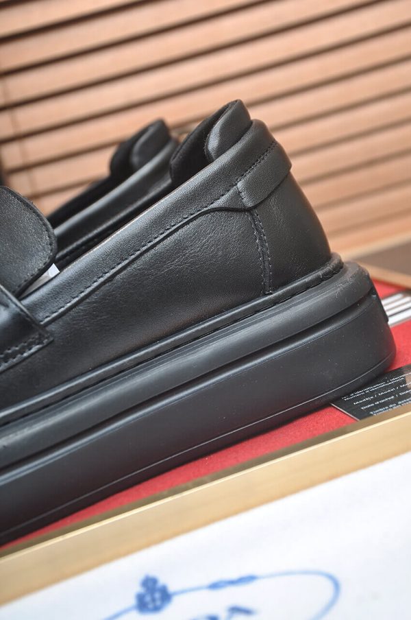Prada Black Leather Platform Loafers