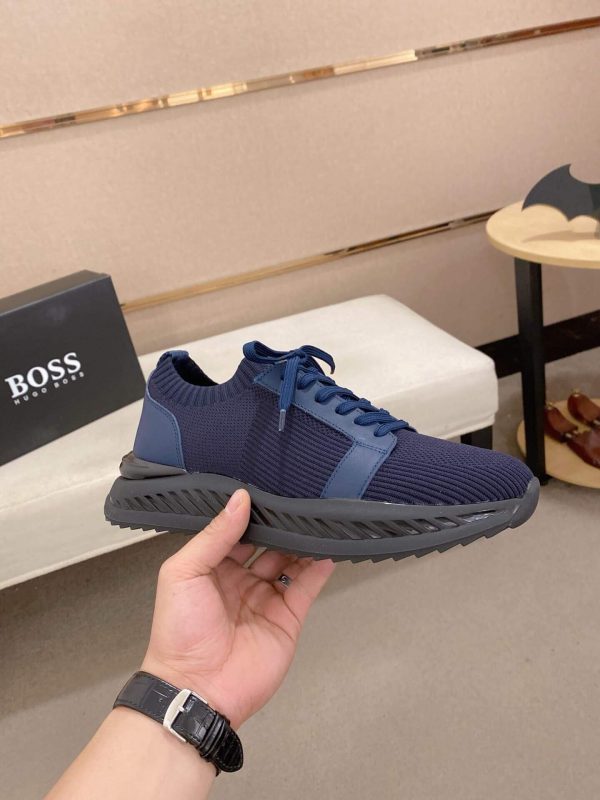 Navybluesneaker_1 BOSS TTNM Evo Trainers with Knitted Upper in Navy Blue
