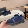 Navybluesneaker_2 BOSS TTNM Evo Trainers with Knitted Upper in Navy Blue