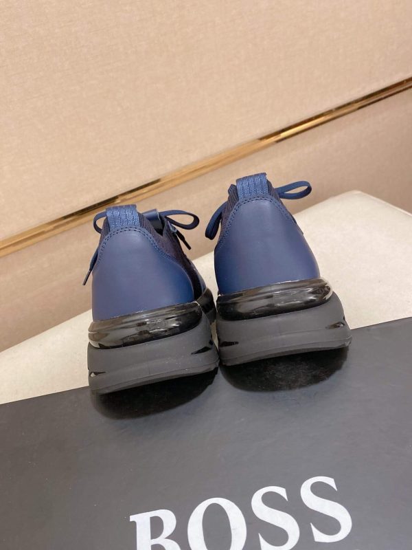 Navybluesneaker_6 BOSS TTNM Evo Trainers with Knitted Upper in Navy Blue