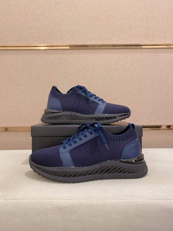 Navybluesneaker_7 BOSS TTNM Evo Trainers with Knitted Upper in Navy Blue