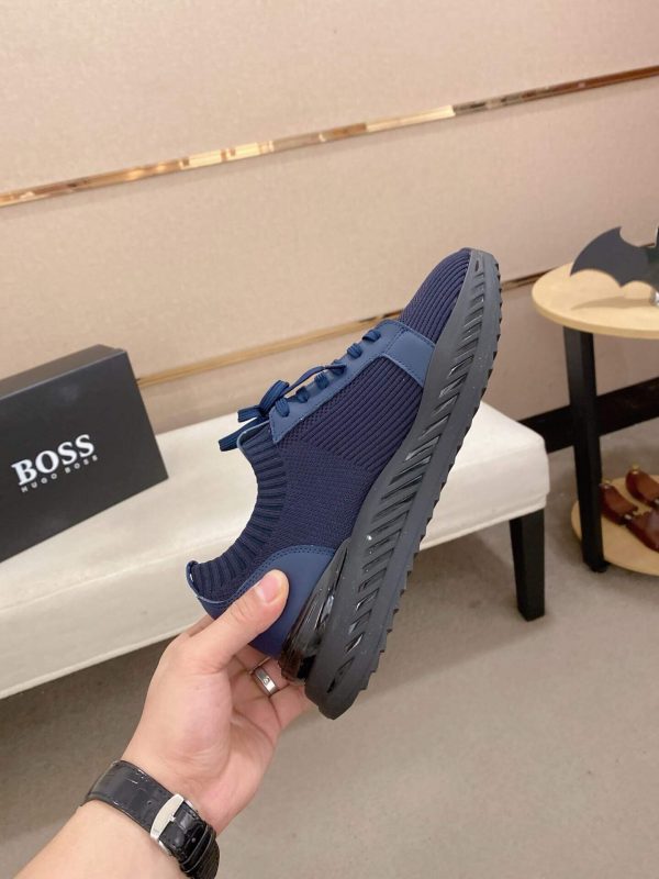 Navybluesneaker_9 BOSS TTNM Evo Trainers with Knitted Upper in Navy Blue