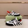 Off-White Floating Arrow Low Vulcan Leather Sneaker in White and Black