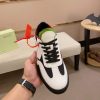 Off-White Floating Arrow Low Vulcan Leather Sneaker in White and Black