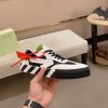 Off-White Floating Arrow Low Vulcan Leather Sneaker in White and Black