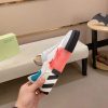 Off-White Floating Arrow Low Vulcan Leather Sneaker in White and Red