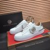 Philipp Plein Lo-Top Leather Arrow Force Sneakers in White