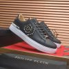 Philipp Plein Lo-Top Leather Arrow Force Sneakers in Black