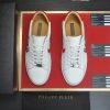 Philipp Plein White Lo-Top Leather Arrow Force Sneakers with Red Details