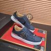 Philipp Plein Lo-Top Leather Arrow Force Sneakers in Navy Blue
