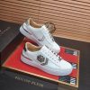 Philipp Plein Lo-Top Leather Arrow Force Sneakers in White