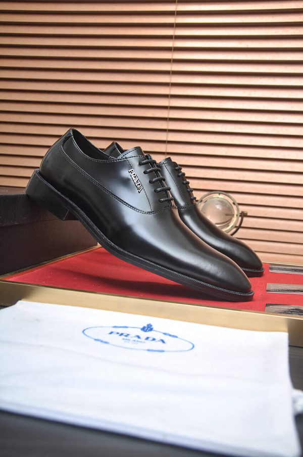 Prada Black Leather Oxford Shoes