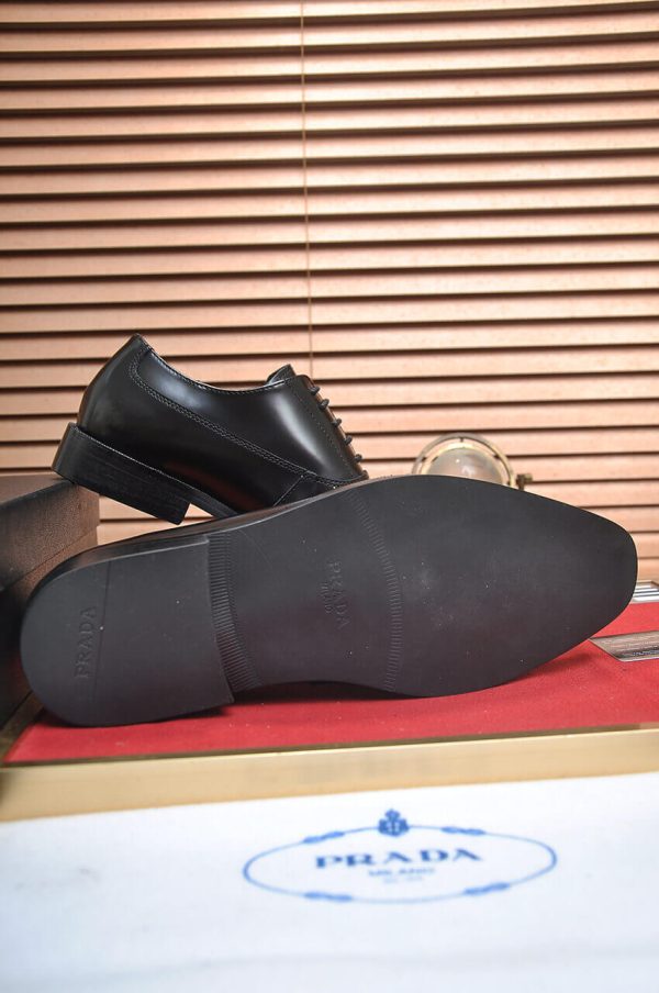 Prada Black Leather Oxford Shoes