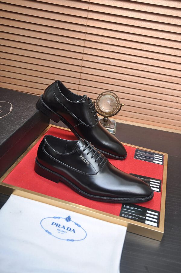 Prada Black Leather Oxford Shoes