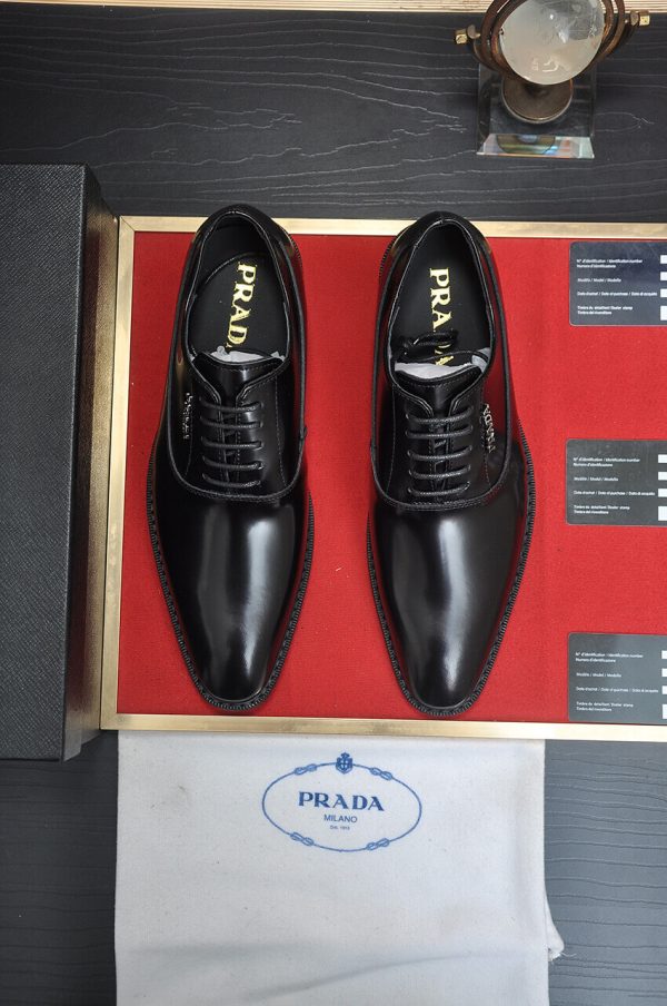 Prada Black Leather Oxford Shoes
