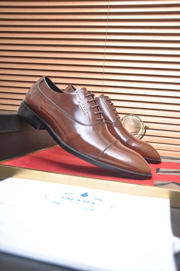 Prada Brown Formal Lace-Up Shoes