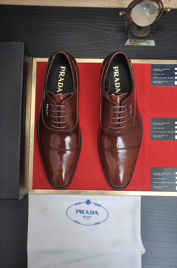Prada Brown Formal Lace-Up Shoes
