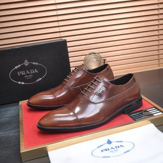 Prada Brown Formal Lace-Up Shoes