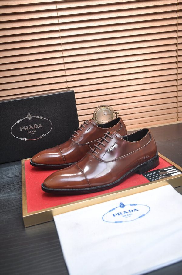 Prada Brown Formal Lace-Up Shoes