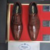 Prada Brown Patent Leather Oxford Shoes
