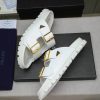 Prada White Leather Buckle Dual-Band Sandals