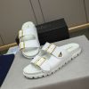 Prada White Leather Buckle Dual-Band Sandals