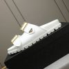 Prada White Leather Buckle Dual-Band Sandals