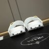 Prada White Leather Buckle Dual-Band Sandals