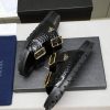 Prada Black Croco Buckle Dual-Band Sandals